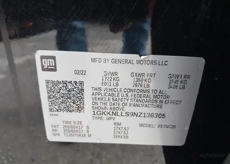 1GKKNLLS9NZ136305
